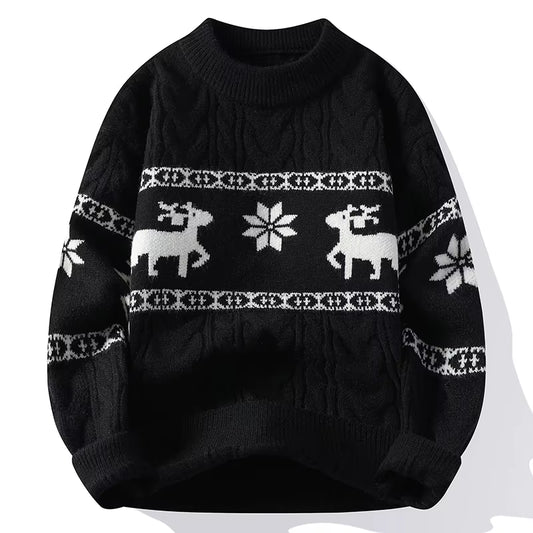 2024 Winter Sweater New High End Luxury Cashmere Sweater Men Thick Warm Mens Sweaters with Deer Korean Harajuku Christmas Jumper